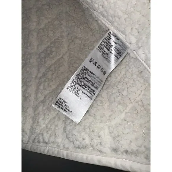 PRANA Womens Sherpa Fleece Lined Diva Puffer Jacket Asymmetric Zip Ivory LARGE - Picture 5 of 7